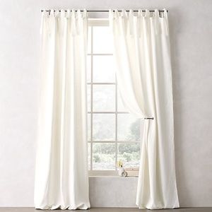 Restoration Hardware FRAYED TIETOP LINEN DRAPES x4